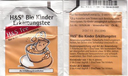 H & s Bio Kinder Erkaltungstee