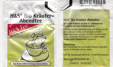 H & s Bio Kräuter Abendtee