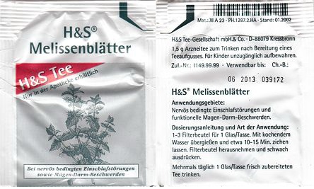 H & s Melissenblatter