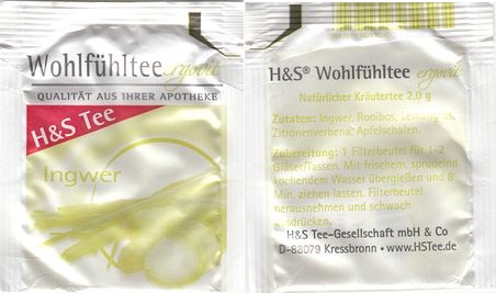 H & s Wohlfuhltee Ergovit Ingwer