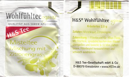 H & s Wohlfuhltee Ergovit Misteltee Mischung Mit Zitronengras