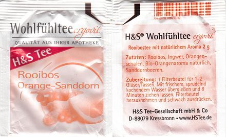 H & s Wohlfuhltee Ergovit Rooibos Orange Sanddorn