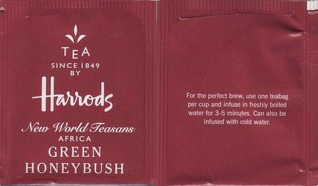 Harrods New World Teasans Africa Green Honeybush