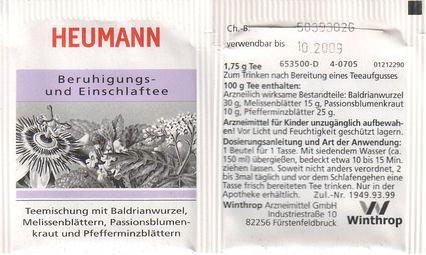 Heumann 01212290 Beruhigungs Und Einschlaftee