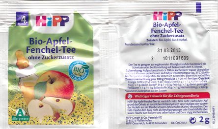 Hipp Bio Apfel Fenchel Tee Foil