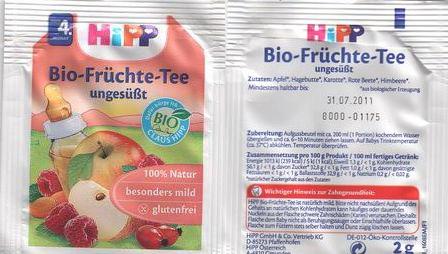 Hipp Bio Früchte Tee Ungesusst Foil