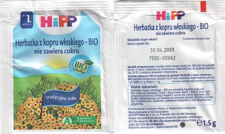 Hipp Herbatka Z Kopru Wloskiego Bio