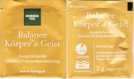 Hornig Tee Balance Gewürz Kräutertee