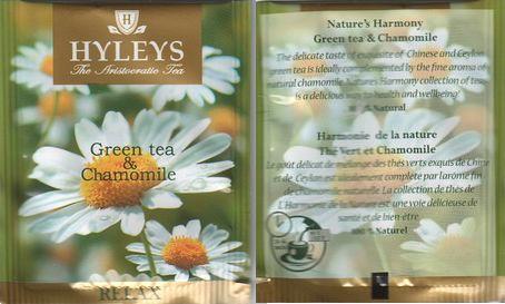 Hyleys Foil Green Tea & Chamomile Relax