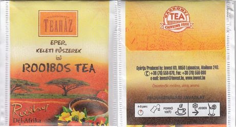 Gárdonyi Teaház Eper Keleti Fuszerek Izu Rooibos Tea