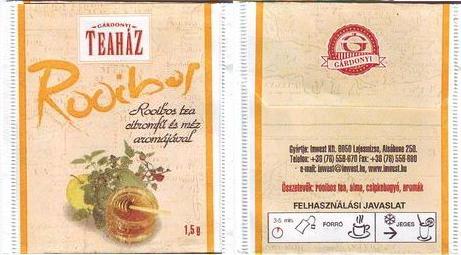 Gárdonyi Teaház Rooibos Tea Citromfu Es Mez Aromajaval