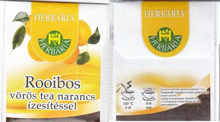 Herbaria 10 Rooibos Voros Tea Narancs Izesitessel