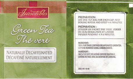 Irresistibles Green Tea Naturally Decaffeinated