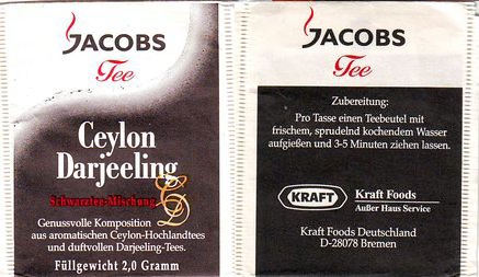 Jacobs Tee 02213014 Ceylon Darjeeling