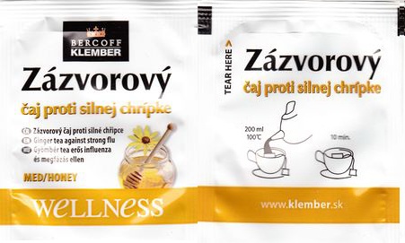 Klember Wellness Zazvorovy Čaj Proti Silnej Chripke Med