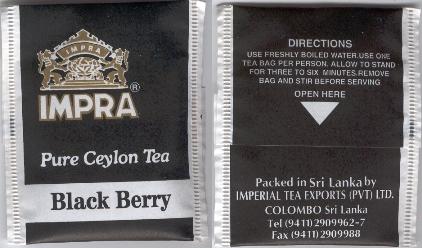 Impra Pure Ceylon Tea Black Berry