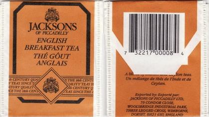 Jacksons English Breakfast Tea Paper