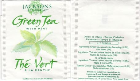 Jacksons Green Tea With Mint Paper