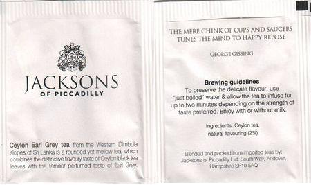 Jacksons of Picadilly Ceylon Earl Grey Tea