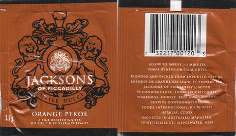 Jacksons of Picadilly Orange Pekoe Alu