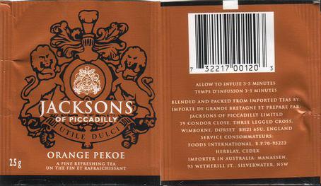 Jacksons of Picadilly Orange Pekoe Foil