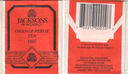 Jacksons of Picadilly Orange Pekoe Paper