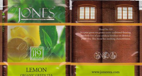 Jones 119 Lemon Organic Green Tea W