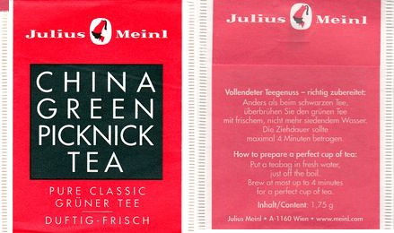 Julius Meinl China Green Picknick Tea Pure Classic Grüner Tee