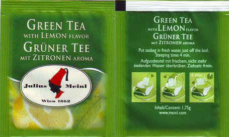 Julius Meinl Foil Green Tea With Lemon Flavor