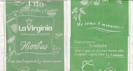 La Virginia 05 Hierbas Tilo Con Manzanilla Y Cedron Light Green