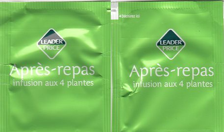 Leader Price 06 Foil Apres Repas Infusion Aux 4 Plantes