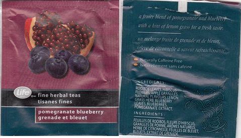 Life Fine Herbal Teas Pomegranate Blueberry