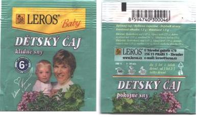 Leros Baby Dětský Čaj Klidne Sny