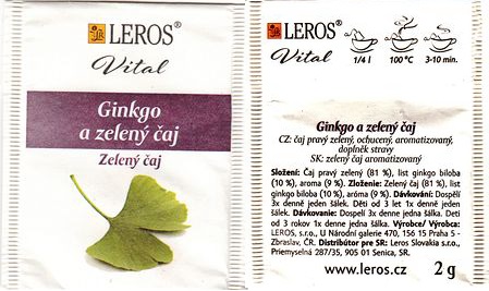 Leros Vital Ginkgo a Zelený Čaj