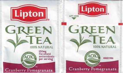 Lipton 83021986 Green Tea Cranberry Pomegranate