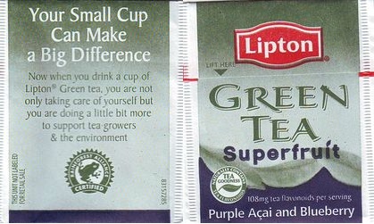 Lipton 83157285 Green Tea Superfruit Purple Acai & Blueberry