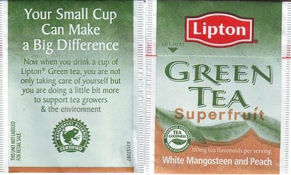 Lipton 83157287 Green Tea Superfruit White Mangosteen & Peach