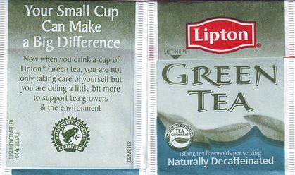 Lipton 83157460 Green Tea Naturally Decaffeinated