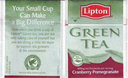 Lipton 83157469 Green Tea Cranberry Pomegranate