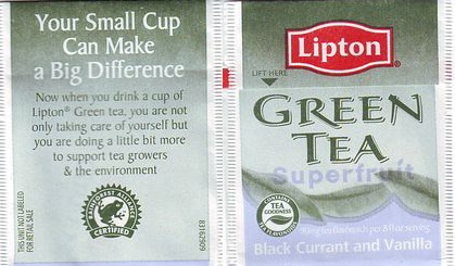 Lipton 83162909 Green Tea Superfruit Black Currant & Vanilla