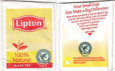 Lipton 83167327 100 Percent Natural Black Tea