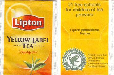 Lipton 8430448 Yellow Label Tea 21 Free Schools