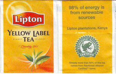 Lipton 8430462 Yellow Label Tea 98 Percent