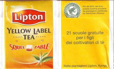 Lipton 8430464 Yellow Label Tea Squeezable 21 Scuole