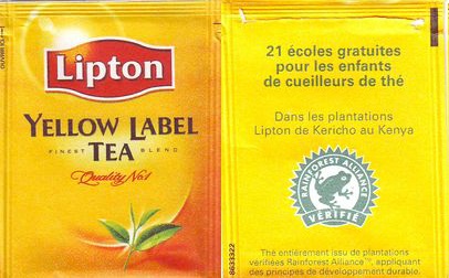 Lipton 8633327 Yellow Label Tea 21 Ecoles