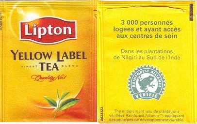 Lipton 8633327 Yellow Label Tea 3 000 Personnes