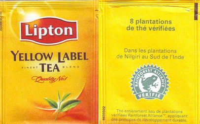 Lipton 8633327 Yellow Label Tea 8 Plantations