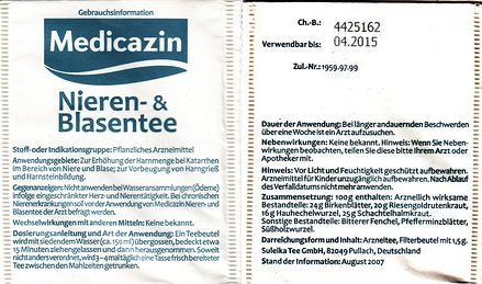 Medicazin 01 Nieren Un Blasentee Paper