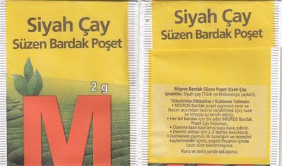 Migros Turkey Siyah Cay Suzen Bardak Poset