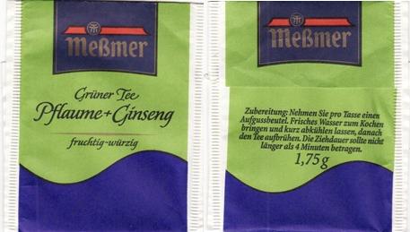 Meßmer 01212236 Pflaume Ginseng Grüne Tee